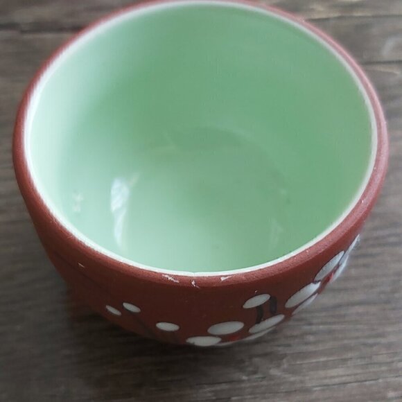 Hand Painted Ochoko Sake Tea Cups & Saucer Set, Plum Blossoms - Set Of 3 - Picture 8 of 8